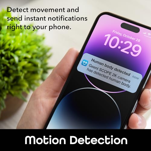 Geeni Scope 2K Quad HD Smart Auto-Tracking Security Camera Compatible with Alexa and Google Home