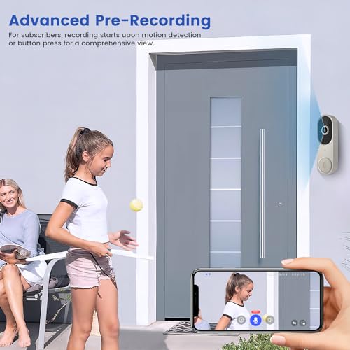 Occuwave 1080P Doorbell Camera Wired, AI Smart Human Detection, 2-Way Audio, Night Vision, Chime Ringer Included, 2.4Ghz WiFi, Indoor/Outdoor Surveillance, Live View, Cloud Storage