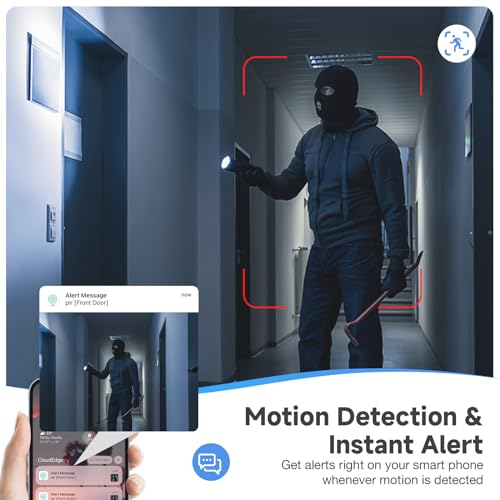 Video Doorbell Camera Wireless No Subscription, Door Bell Cameras Wireless with Chime, 2.4GHz,1080P Door Camera, 2-Way Audio, PIR Motion Detection, Voice Changer, Real Time Alert, Works with Alexa