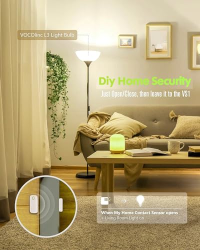 VOCOlinc Door Alarm Magnetic Window Locks Contact Sensor Wireless Smart Doorbell Chime No Hub Required ONLY Works with Apple HomeKit Home Security Bluetooth Low Energy Remote Access