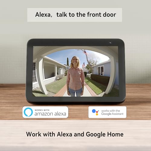 aubor Video Doorbell Camera Wireless with Chime, HD Live View, Night Vision, AI Motion Detection, 2-Way Audio, Voice Changer, 2.4G WiFi, Battery Powered, Works with Alexa & Google Assistant,White J10