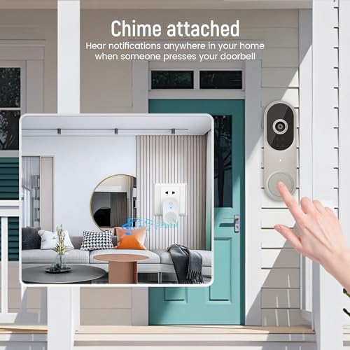 Occuwave 1080P Doorbell Camera Wired, AI Smart Human Detection, 2-Way Audio, Night Vision, Chime Ringer Included, 2.4Ghz WiFi, Indoor/Outdoor Surveillance, Live View, Cloud Storage