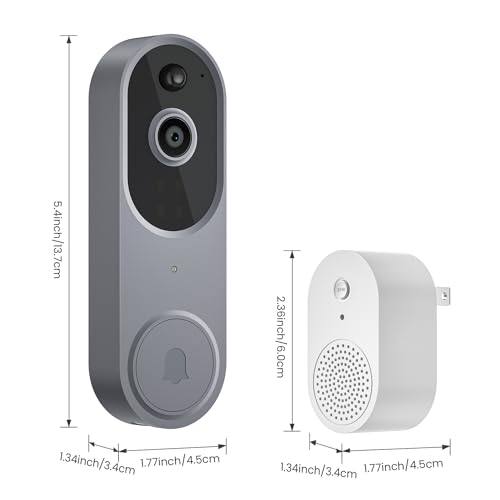 ALPHAPEACH 1080P Video Doorbell Camera Wireless, Chime Ringer Included, Live View, Night Vision, Smart AI Human Detection, 2.4G WiFi, 2-Way Audio, Cloud Storage, Indoor Outdoor Surveillance