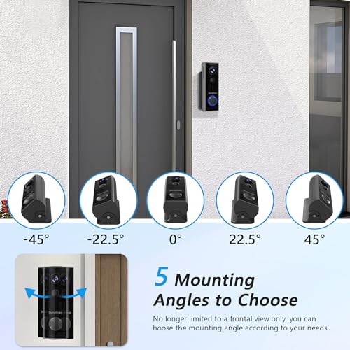 BondFree Wireless Doorbell Camera with Wireless Chime, Doorbell Mount, Video Doorbell Wireless HD, 2.4GWiFi, 2-Way Audio, Night Vision, Cloud SD Card Storage, Compatible with Alexa, Google Assistant