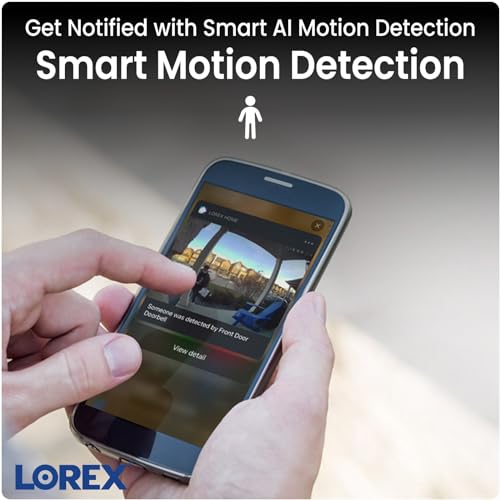 Lorex 2K Wired WiFi Smart Video Doorbell Camera w/No Subscription Fee - Smart Security Lighting, Night Vision, Motion Detection, Requires Existing Wiring (Midnight Black)