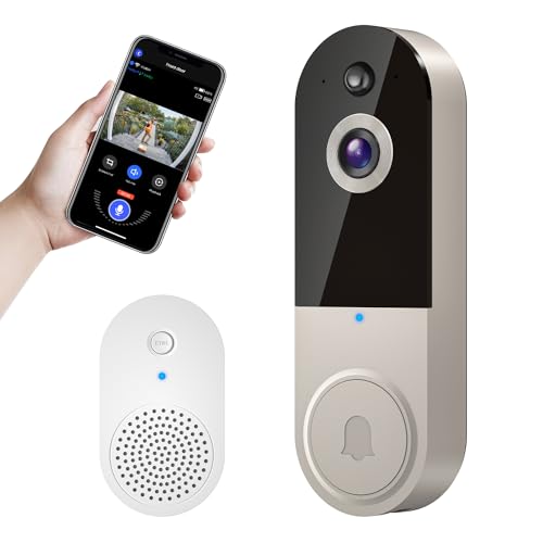 Hubposh Smart Video doorbell Camera Wireless Wi-Fi Cam with Night Vision,Motion Detection, Cloud Storage, Two Way Audio, Chime Ringer Included…