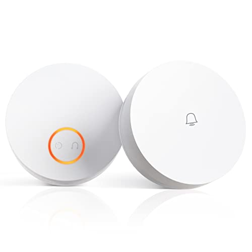 Wireless Doorbells for Home, Compatible with Alexa, Tuya APP Control Doorbell Chime for Classroom, Linptech Self-powered 2.4GHz Wi-Fi Smart Door Bell Ringer Wireless, 1 Push Button 1 Receiver, White