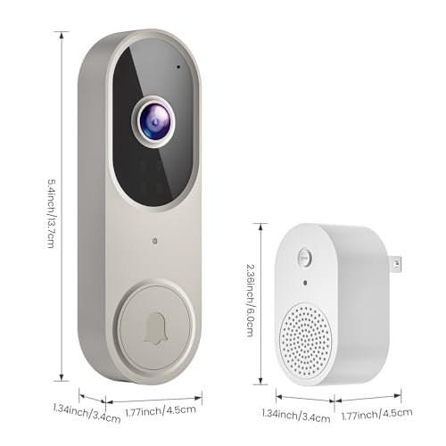 Occuwave 1080P Doorbell Camera Wired, AI Smart Human Detection, 2-Way Audio, Night Vision, Chime Ringer Included, 2.4Ghz WiFi, Indoor/Outdoor Surveillance, Live View, Cloud Storage