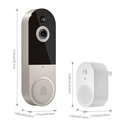 Hubposh Smart Video doorbell Camera Wireless Wi-Fi Cam with Night Vision,Motion Detection, Cloud Storage, Two Way Audio, Chime Ringer Included…