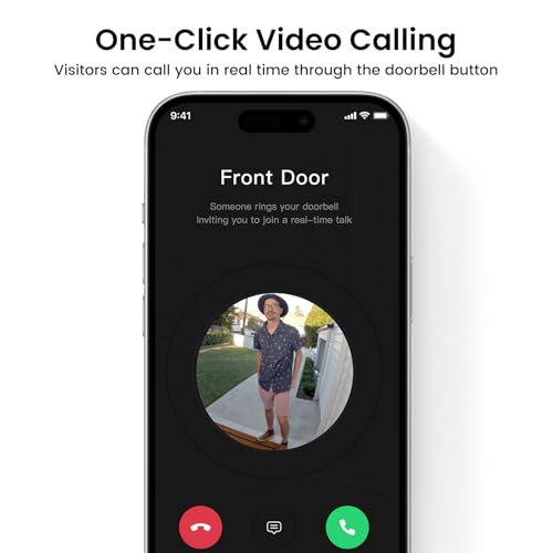 AOSU Doorbell Camera Wireless - Head-to-Toe View, Intelligent Package Detection, 2.4G Wi-Fi Video Doorbell with Chime, No Monthly Fees, Smart Human Detection, Works with Alexa and Google Assistant