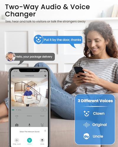 Rebluum Doorbell Camera Wireless with Chime, 2K Smart Video Doorbell Camera with 2-Way Audio, Night Vision, Motion Detection,Voice Changer,SD/Cloud Storage, Battery Powered, No Subscription