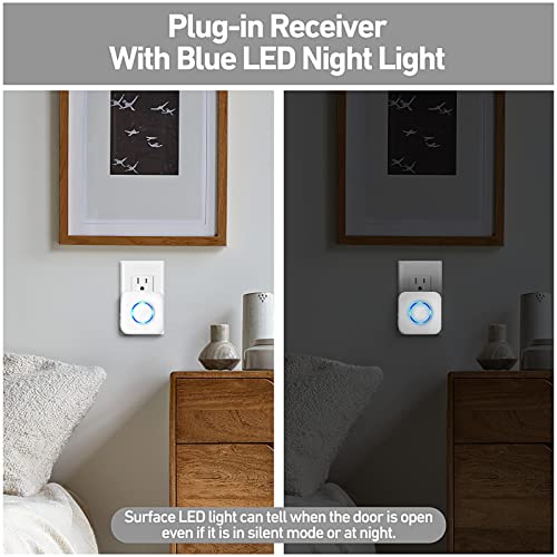 Smart Doorbell Extender with Receiver Connects to Existing Hardwired Doorbell into Wireless Door Bell with 656 FT Range, 58 Chimes and 5 Volume Levels for Garage/Basement