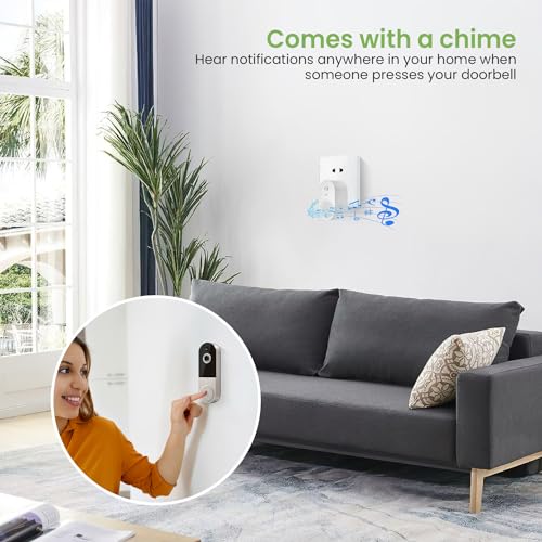 Hubposh Smart Video doorbell Camera Wireless Wi-Fi Cam with Night Vision,Motion Detection, Cloud Storage, Two Way Audio, Chime Ringer Included…