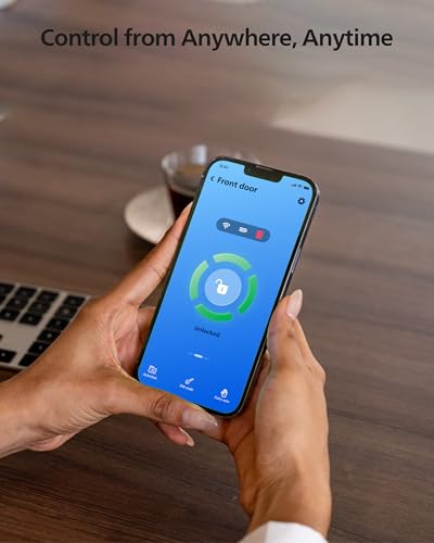 Philips Palm Recognition Wi-Fi Smart Deadbolt Lock, 2-in-1 Doorbell & Palm Recognition Keyless Entry Door Lock, Built-in WiFi, Remote Control, Wireless Chime, Auto-Unlock&Lock, One-Touch Lock, Black