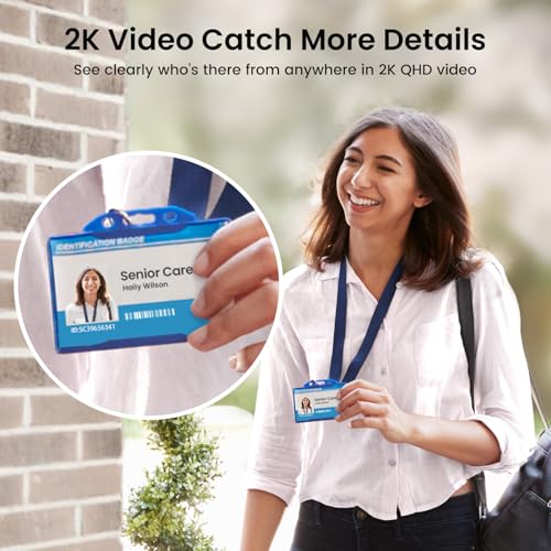 AOSU Doorbell Camera Wireless - Head-to-Toe View, Intelligent Package Detection, 2.4G Wi-Fi Video Doorbell with Chime, No Monthly Fees, Smart Human Detection, Works with Alexa and Google Assistant