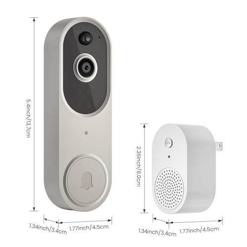 SJCODE Smart Video Doorbell Included Ring Chime, Wide-Angle Lens, Battery Powered, Human Detection, 2 Way Audio, Night Vision, 1080P Security Camera Wireless for Indoor/Outdoor Surveillance
