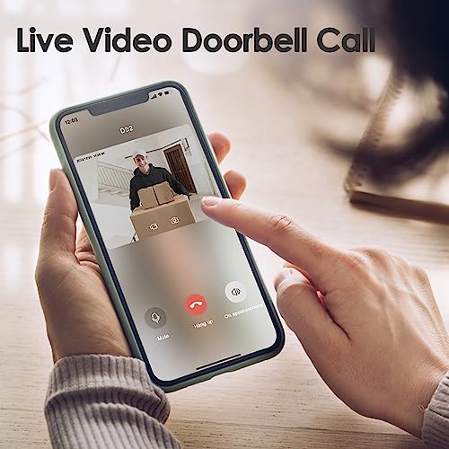 Dzees Doorbell Camera Wireless No Subscription, Smart Door Bell Cameras with Chime Ringer Battery Powered, SD/Cloud Storage, Anti Theft, AI Analysis, 2.4G WiFi Video Doorbell for Home Security
