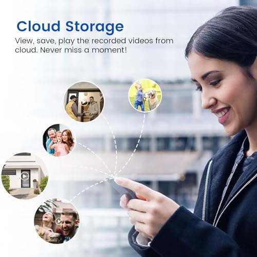 BITEPASS 1080p Video Doorbell Camera Wireless with Chime, AI Human Detection, 2-Way Audio, FHD Live View, 2.4G WiFi, Night Vision, Cloud Storage, Battery Powered, Indoor Outdoor Surveillance