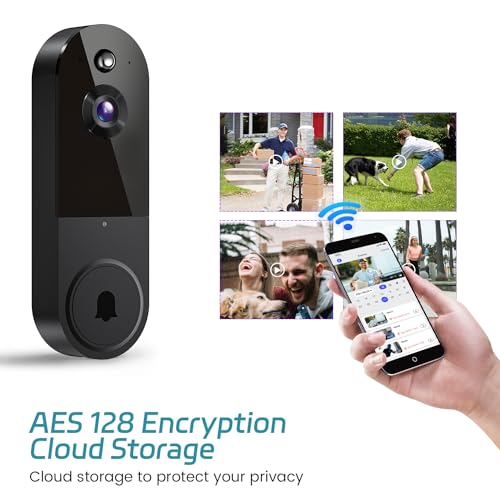 Occuwave 1080P Video Doorbell Camera Wireless, Chime Ringer Included, Cloud Storage, Live View, 2-Way Audio, Night Vision, 2.4G WiFi, Battery Powered, AI Human Detection, Indoor Outdoor Surveillance