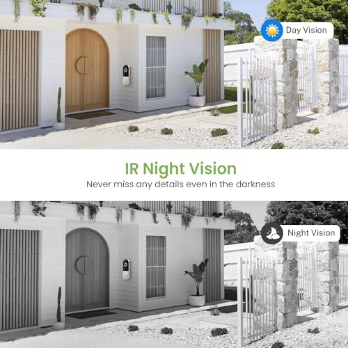 Hubposh Smart Video doorbell Camera Wireless Wi-Fi Cam with Night Vision,Motion Detection, Cloud Storage, Two Way Audio, Chime Ringer Included…