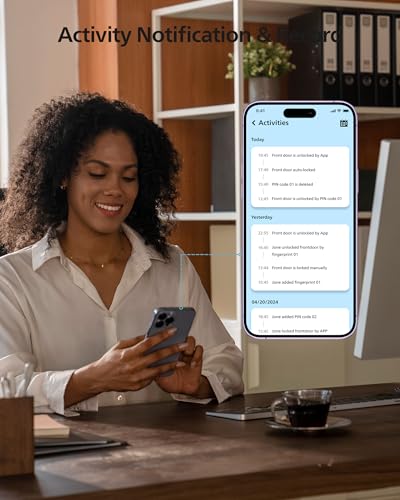 Philips Palm Recognition Wi-Fi Smart Deadbolt Lock, 2-in-1 Doorbell & Palm Recognition Keyless Entry Door Lock, Built-in WiFi, Remote Control, Wireless Chime, Auto-Unlock&Lock, One-Touch Lock, Black