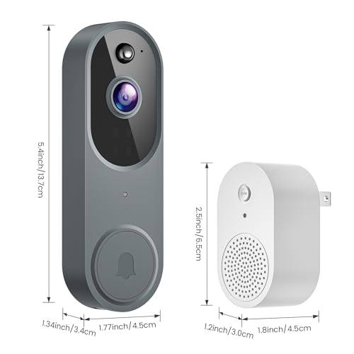 Guggre 1080P Smart Wireless Video Doorbell Camera, Home Security with Chime Ringer, Cloud Storage, 2.4GHz Wi-Fi, Intelligent Human Detection, 2-Way Audio, Night Vision, Real-Time Alert