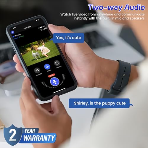 Guggre 1080P Video Doorbell Camera, Smart Human Detection, Cloud Storage, Chime Included, Live View, 2-Way Audio, IR Night Vision, Battery Powered, Indoor/Outdoor Surveillance