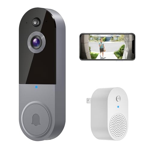 HotFun 1080P Video Doorbell Camera Wireless with Ring Chime, Smart AI Human Detection, Night Vision, 2-Way Audio, Battery Powered, Cloud Storage, 2.4G WiFi, Indoor Outdoor Surveillance