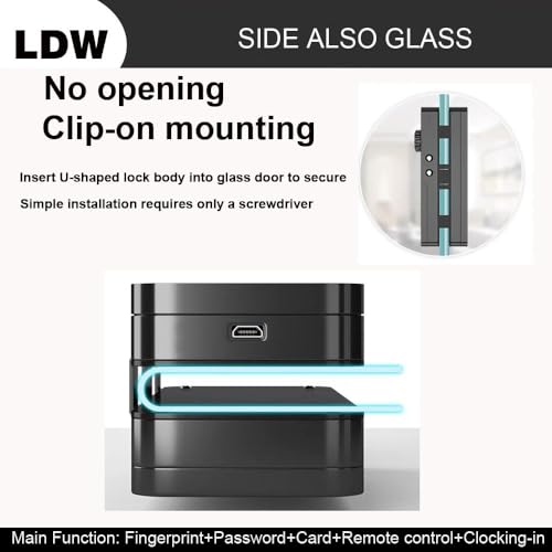 Smart Lock Fingerprint Glass Door Lock with Keypad Doorbell Function Fingerprint Password Access Card App Remote control 5 in 1 Unlock Electronic Door Lock Punch