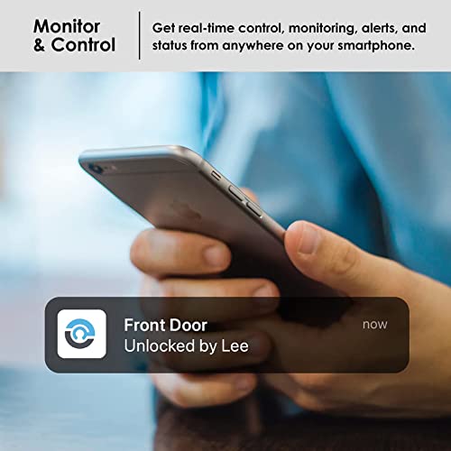 Lockly Vision, Video Doorbell Camera Smart Lock, 2-Way Audio Keyless Entry Door Lock, Fingerprint, Digital Keypad, Wi-Fi Smart Locks for Front Door with SD Card, No Monthly Fee, Satin Nickel