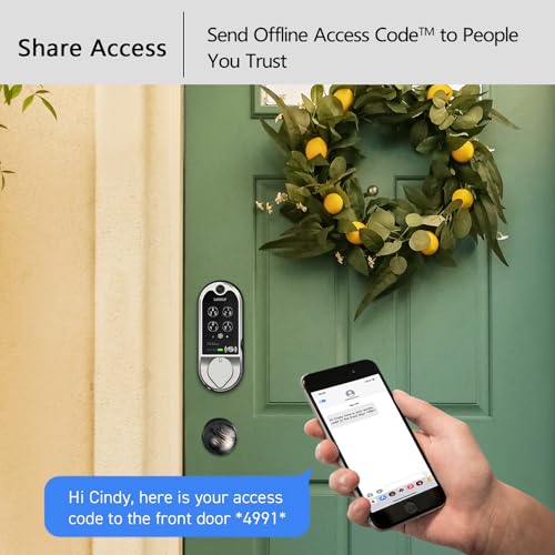 Lockly Vision, Video Doorbell Camera Smart Lock, 2-Way Audio Keyless Entry Door Lock, Fingerprint, Digital Keypad, Wi-Fi Smart Locks for Front Door with SD Card, No Monthly Fee, Satin Nickel