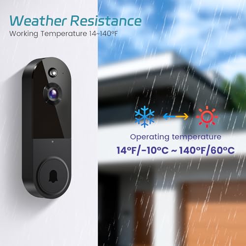Occuwave 1080P Video Doorbell Camera Wireless, Chime Ringer Included, Cloud Storage, Live View, 2-Way Audio, Night Vision, 2.4G WiFi, Battery Powered, AI Human Detection, Indoor Outdoor Surveillance