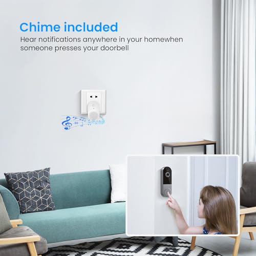 HotFun 1080P Video Doorbell Camera Wireless with Ring Chime, Smart AI Human Detection, Night Vision, 2-Way Audio, Battery Powered, Cloud Storage, 2.4G WiFi, Indoor Outdoor Surveillance
