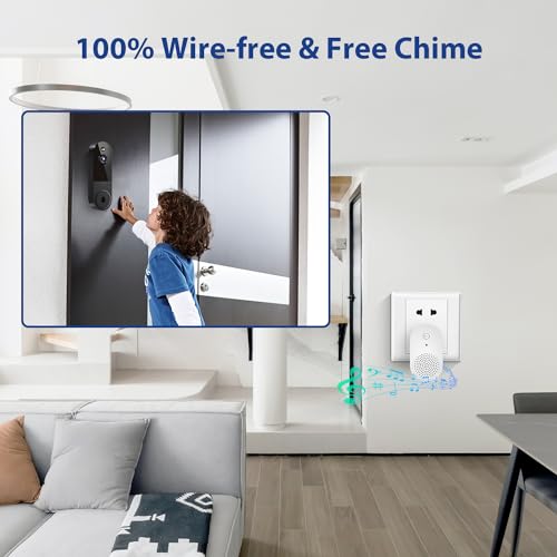 Guggre 1080P Smart Video Doorbell Camera with Chime, Intelligent AI Human Detection, Cloud Storage, Two-Way Audio, IR Night Vision, Battery Powered, Indoor/Outdoor Surveillance, Live View