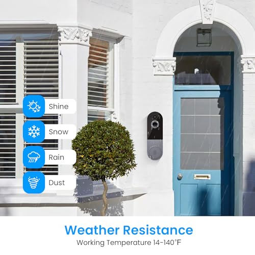 HotFun 1080P Video Doorbell Camera Wireless with Ring Chime, Smart AI Human Detection, Night Vision, 2-Way Audio, Battery Powered, Cloud Storage, 2.4G WiFi, Indoor Outdoor Surveillance