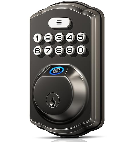Veise Matte Black Fingerprint Keyless Door Lock