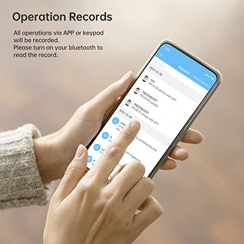 Smart Lock, SMONET Fingerprint Door Lock Smart Deadbolt Keyless Entry - Electronic Digital Keypad with Biometric Fingerprint, Smartphone App Auto Lock Bluetooth Keys Fobs Smartlock for Alexa, Home