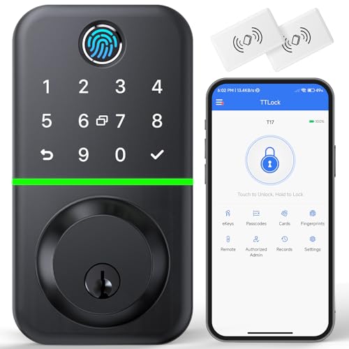 Smart Keyless Deadbolt Lock with Fingerprint and App