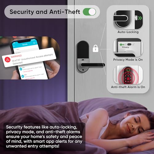 Fingerprint Smart Lock with Code Passcode (Silver)