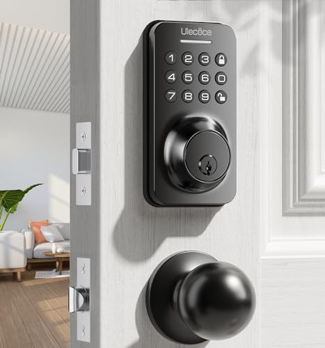 Matte Black Keyless Entry Deadbolt Lock Set