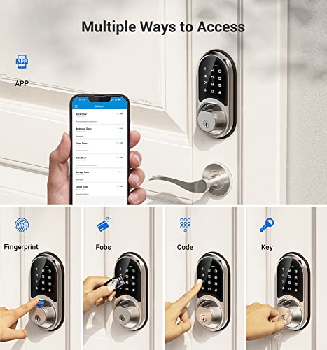 Veise Smart Fingerprint Door Lock - 7-in-1 Keyless Entry