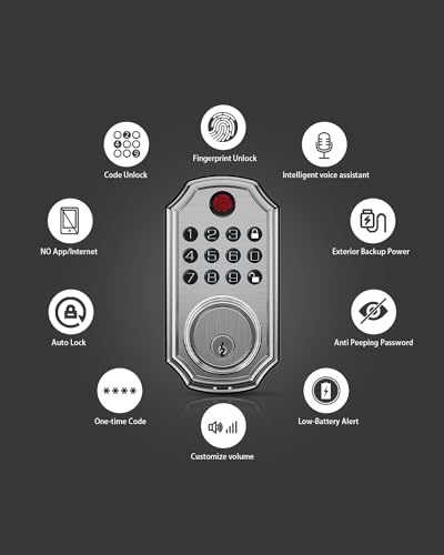 Smart Fingerprint Keyless Front Door Lock