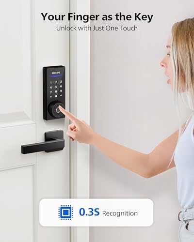 Fingerprint Electronic Door Lock with Touchscreen Keypad