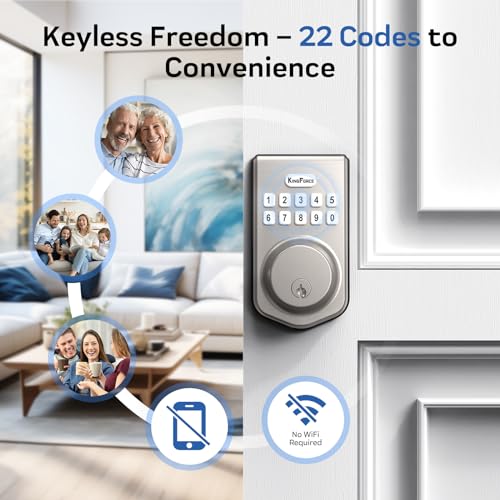KingForce Keyless Smart Deadbolt Lock with Keypad