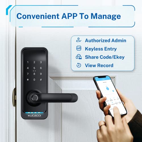 Kucacci WiFi Smart Keyless Door Lock - Black