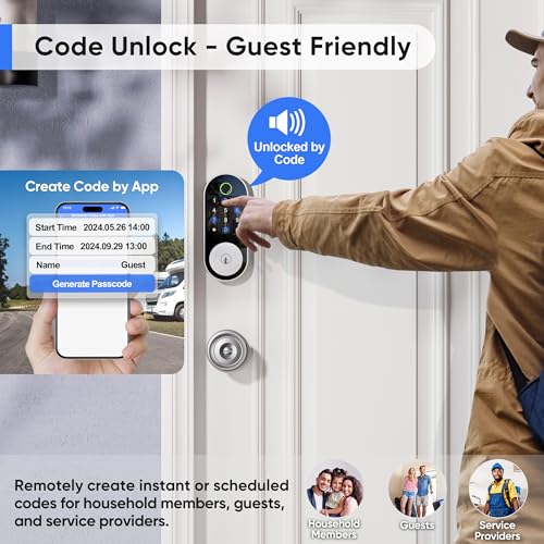 Smart Fingerprint Deadbolt Lock with Keypad Access