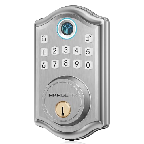 AkaGear Smart Keyless Entry Door Lock - Satin Nickel