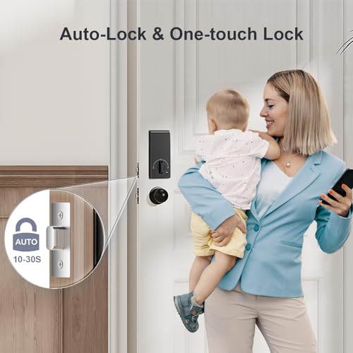 Matte Black Keyless Entry Deadbolt Lock Set