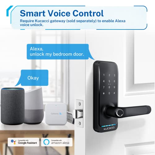 Kucacci WiFi Smart Keyless Door Lock - Black