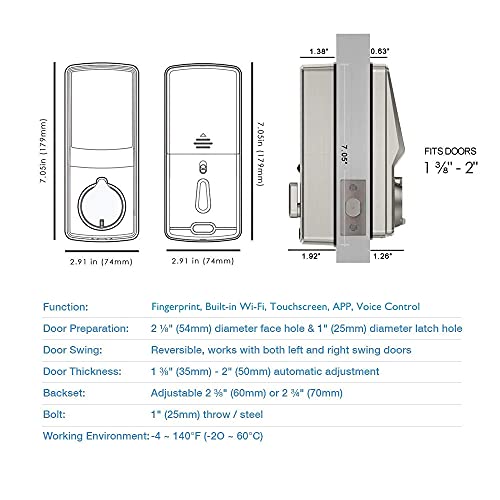 Lockly Secure Pro Wi-Fi Smart Deadbolt Lock